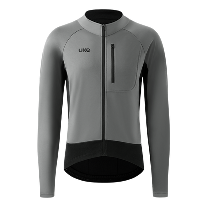 Men's Windproof Thermal Cycling Jacket CL-1 Speed Shadow-Grey Black