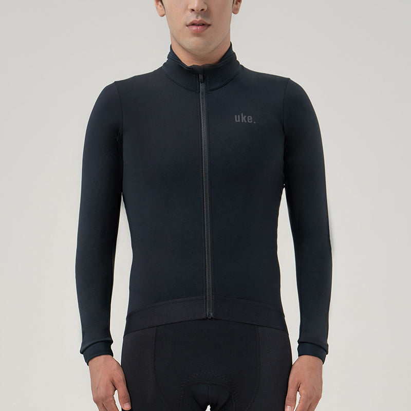 Chaqueta térmica de ciclismo de entrenamiento para hombre Negro-Galaxia