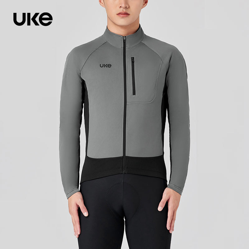 Men's Windproof Thermal Cycling Jacket CL-1 Speed Shadow-Grey Black