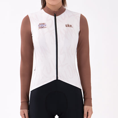 Maillot térmico de ciclismo para mujer Skull-Caramel
