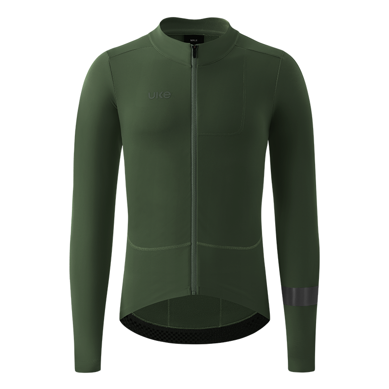 Men's Thermal Cycling Jersey CL-1 Shadow Chaser-Deep Moss Green