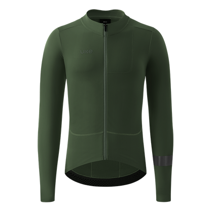Men's Thermal Cycling Jersey CL-1 Shadow Chaser-Deep Moss Green