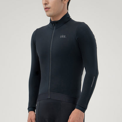 Chaqueta térmica de ciclismo de entrenamiento para hombre Negro-Galaxia
