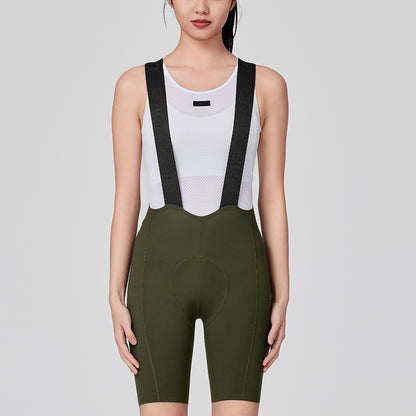 Women's Seamless Bib Shorts SI-1 Nimble-Olive Green