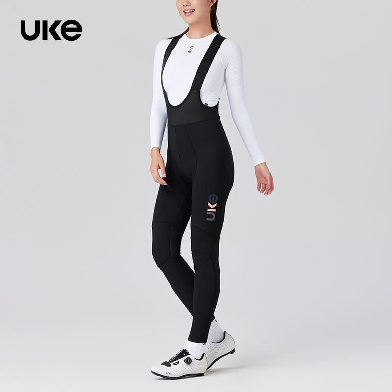 Women's Windproof Thermal Bib Tights PR-1 Black-Black