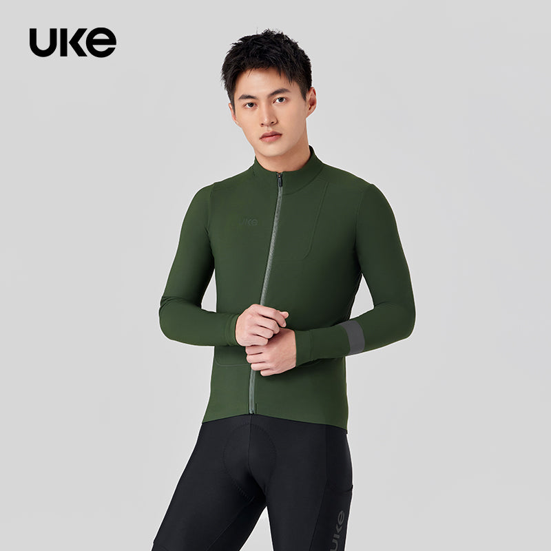 Men's Thermal Cycling Jersey CL-1 Shadow Chaser-Deep Moss Green