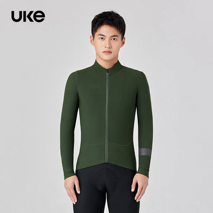 Men's Thermal Cycling Jersey CL-1 Shadow Chaser-Deep Moss Green