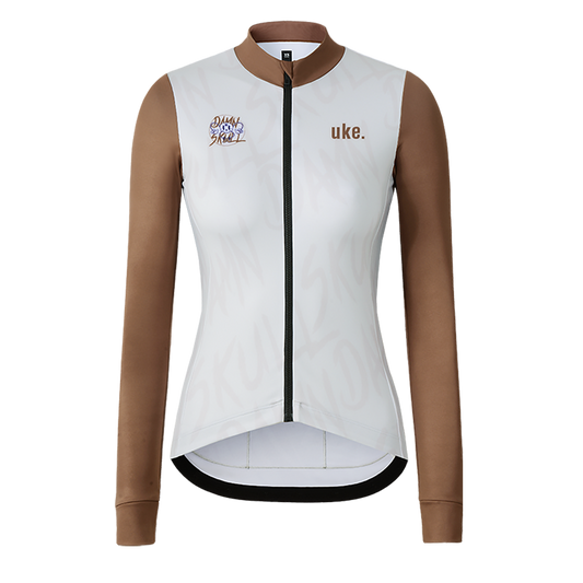 Women's Training Thermal Cycling Jersey Skull-Caramel