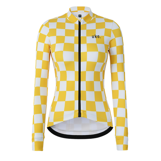 Women's Training Thermal Cycling Jersey Youth-Lemon white