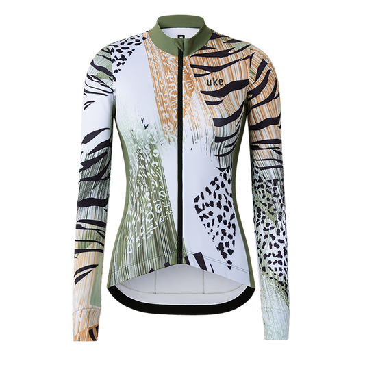 Women's Training Thermal Cycling Jersey Wild-Olive Green