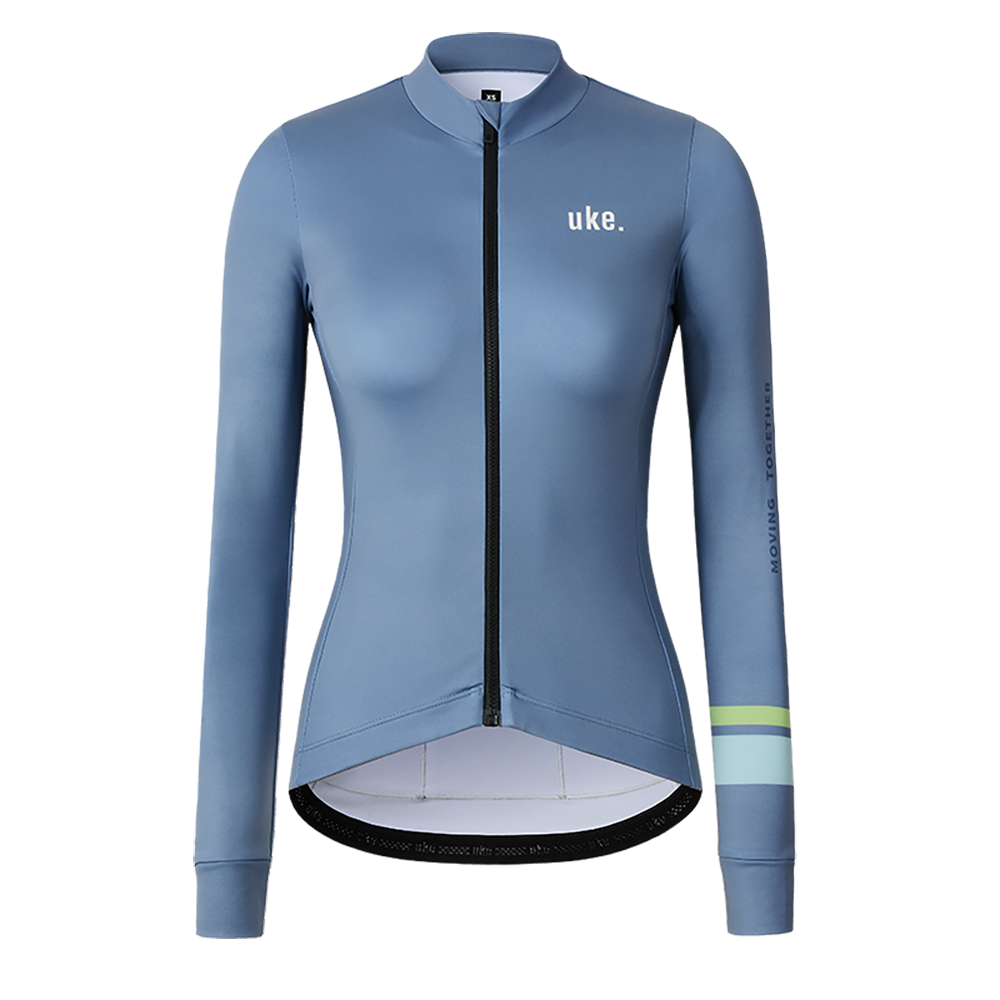 Women's Training Thermal Cycling Jersey Flower-Indigo Blue