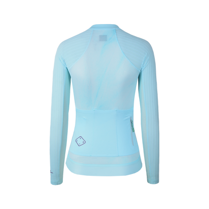 Jersey Manga Larga PRO Shanxia para Mujer -Azul hielo