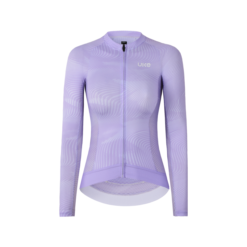 Camiseta de manga larga Qixing para mujer - Morado claro
