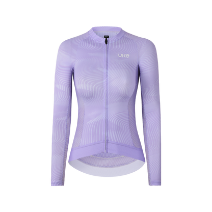 Camiseta de manga larga Qixing para mujer - Morado claro