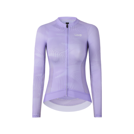 Camiseta de manga larga Qixing para mujer - Morado claro