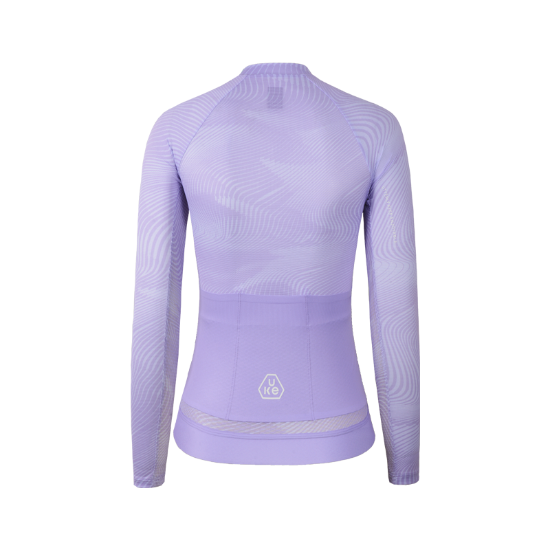 Camiseta de manga larga Qixing para mujer - Morado claro