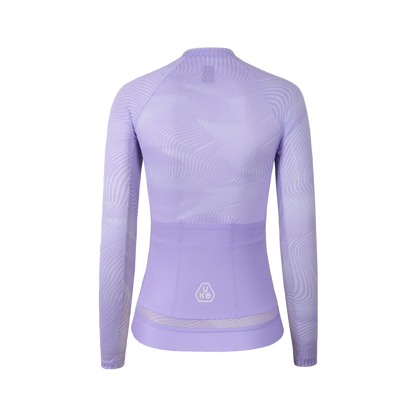 Camiseta de manga larga Qixing para mujer - Morado claro