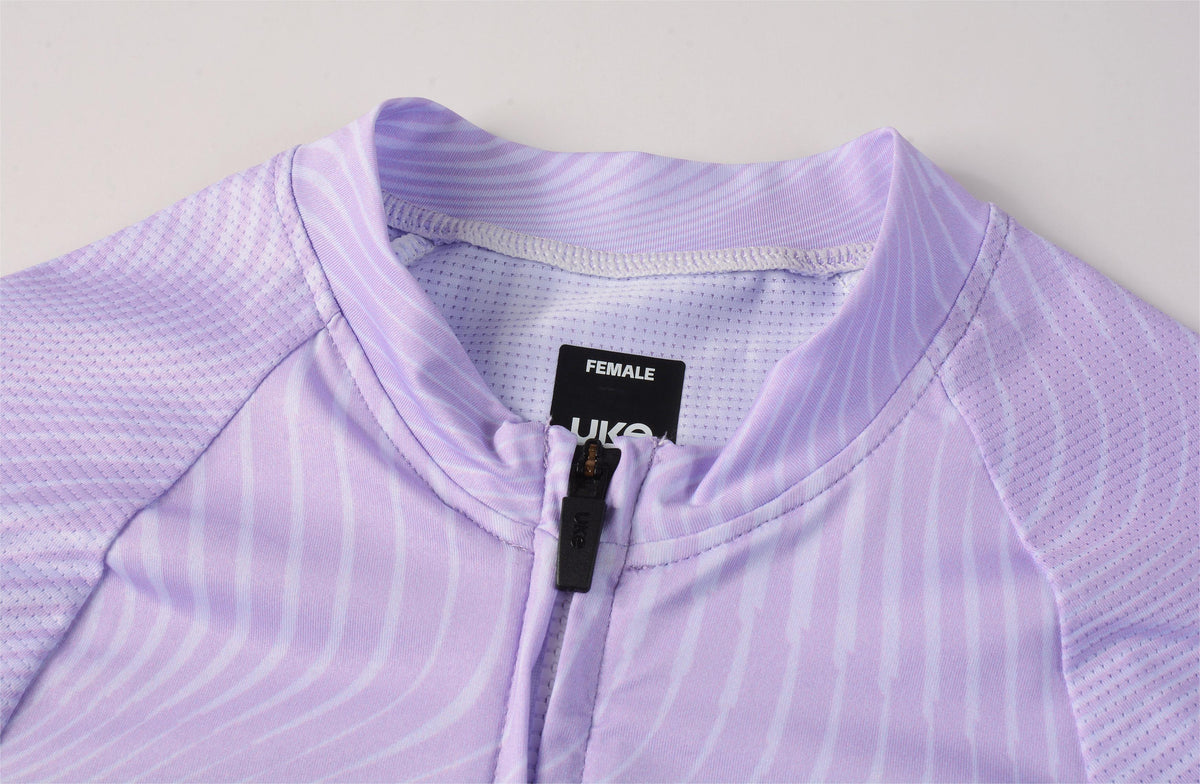 Camiseta de manga larga Qixing para mujer - Morado claro