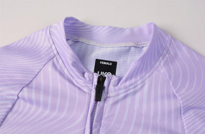 Camiseta de manga larga Qixing para mujer - Morado claro
