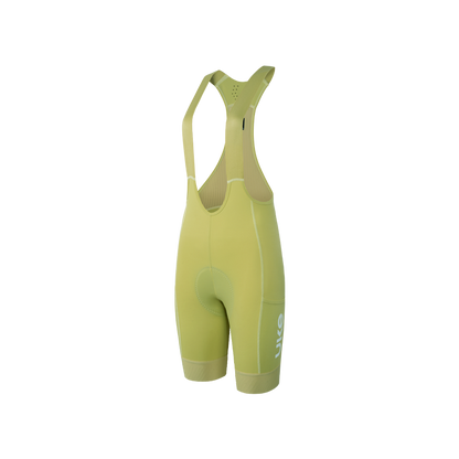 Women's Cargo Bib Shorts Yun Lan-Pale yellow