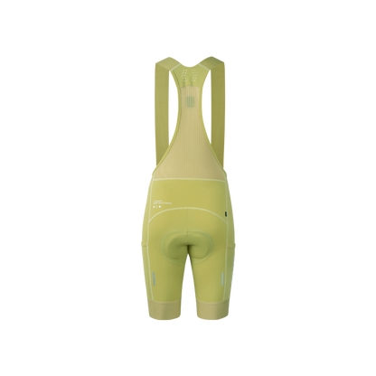 Women's Cargo Bib Shorts Yun Lan-Pale yellow