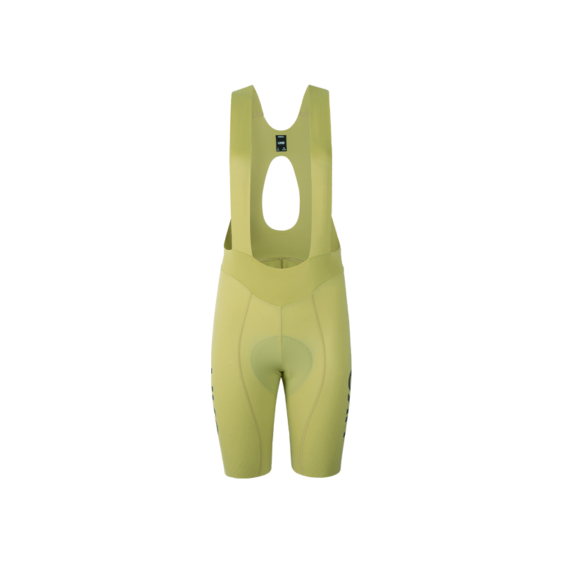 Women's Seamless Bib Shorts SI-1 Curly Shu-Pale yellow