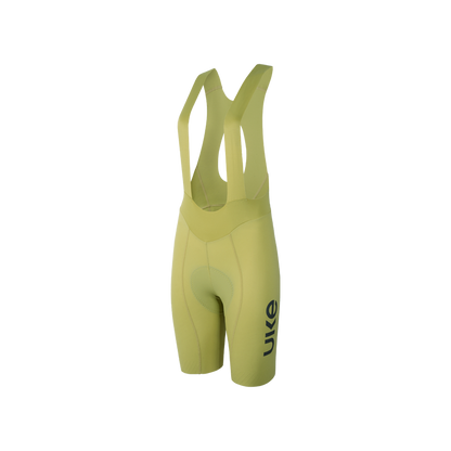 Women's Seamless Bib Shorts SI-1 Curly Shu-Pale yellow