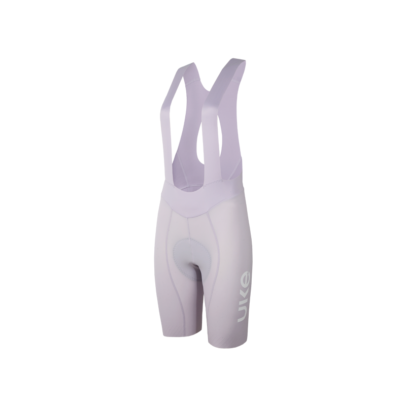 Women's Seamless Bib Shorts Curly Shu-Pale morning glory purple