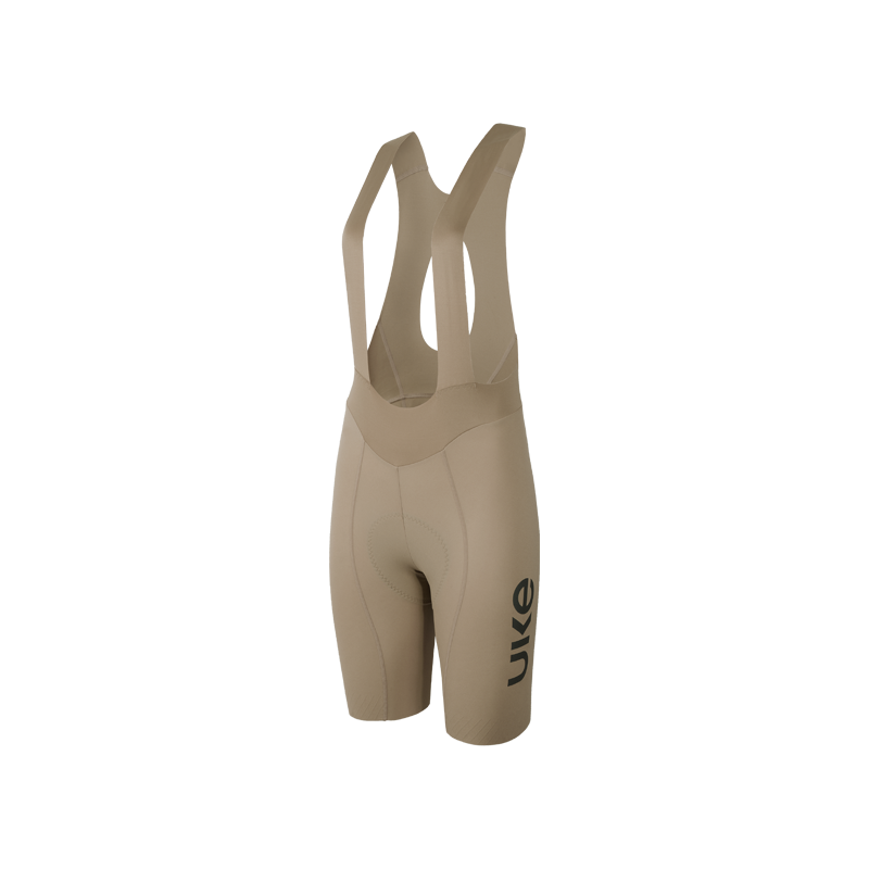 Women's Seamless Bib Shorts SI-1 Curly Shu-Grayish brown