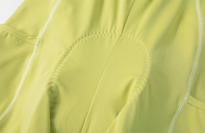 Women's Cargo Bib Shorts Yun Lan-Pale yellow