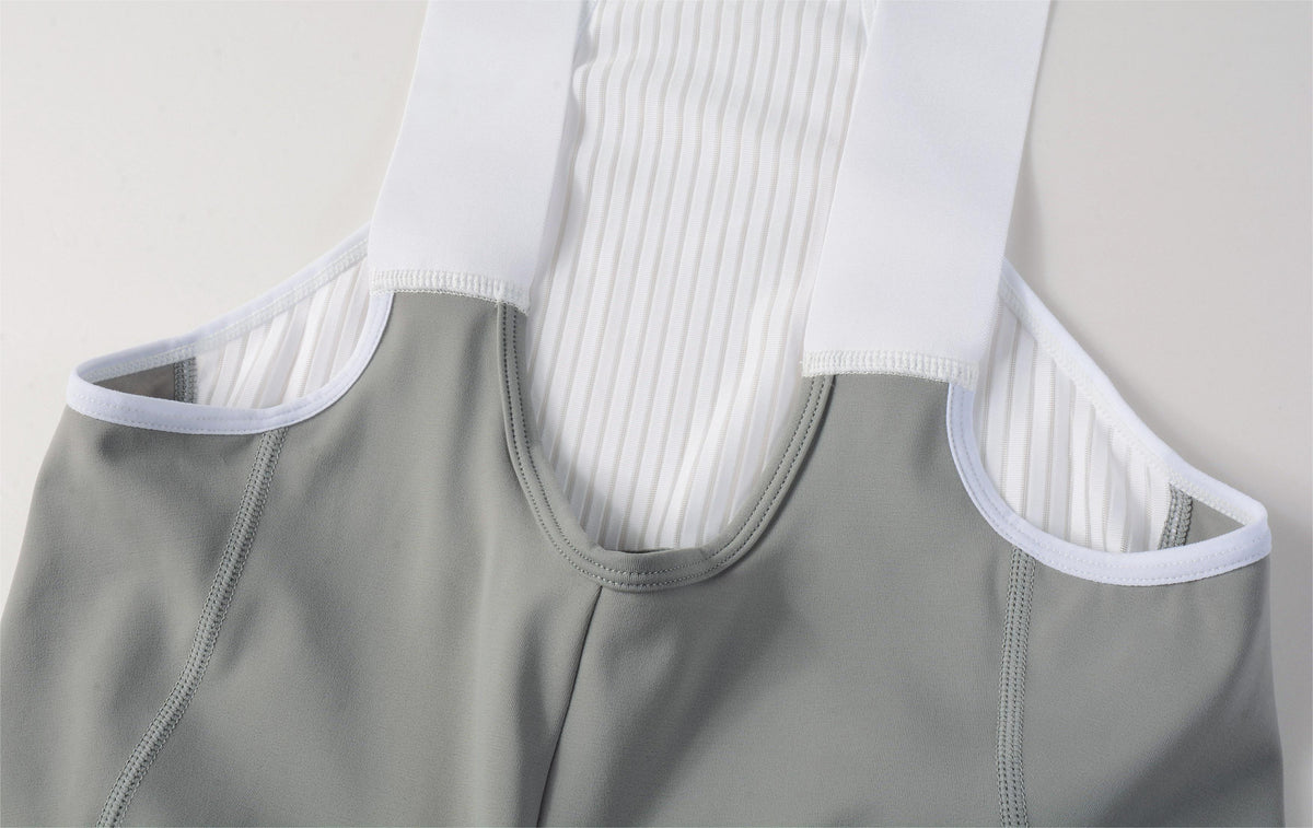 Women's Cargo Bib Shorts Yun Lan-Silver moon
