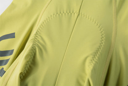 Women's Seamless Bib Shorts SI-1 Curly Shu-Pale yellow