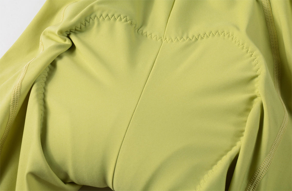 Women's Seamless Bib Shorts SI-1 Curly Shu-Pale yellow