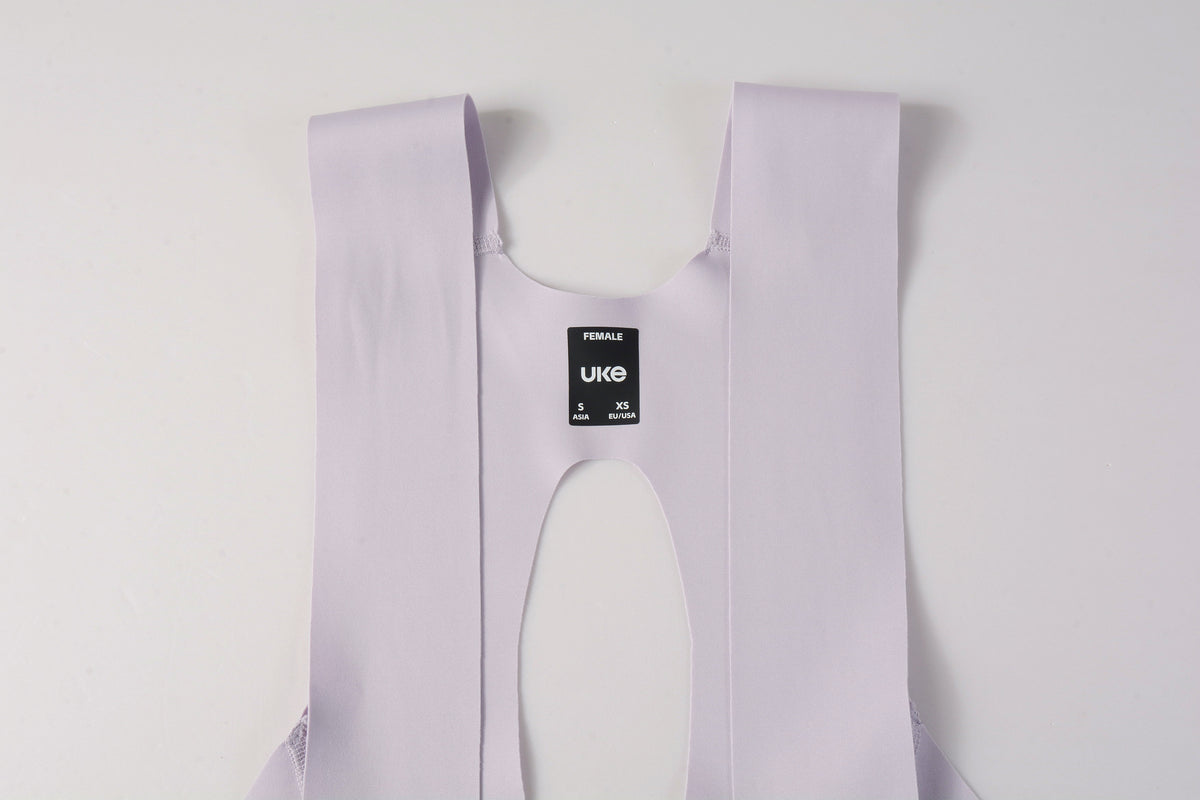 Women's Seamless Bib Shorts Curly Shu-Pale morning glory purple