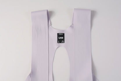 Women's Seamless Bib Shorts Curly Shu-Pale morning glory purple