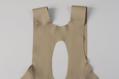 Women's Seamless Bib Shorts SI-1 Curly Shu-Grayish brown
