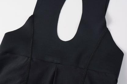 Men's Seamless Bib Shorts SI-1 Shatter the sky - Black