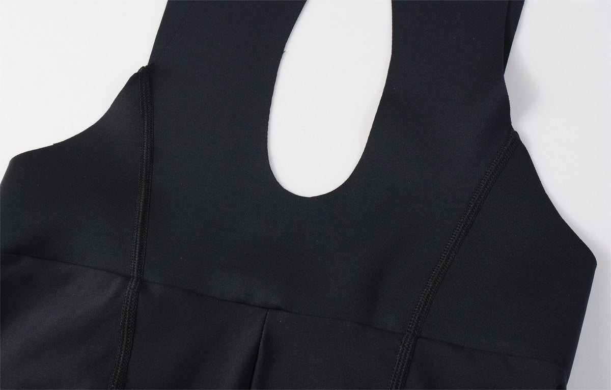 Women's Seamless Bib Shorts SI-1 Curly Shu-Black