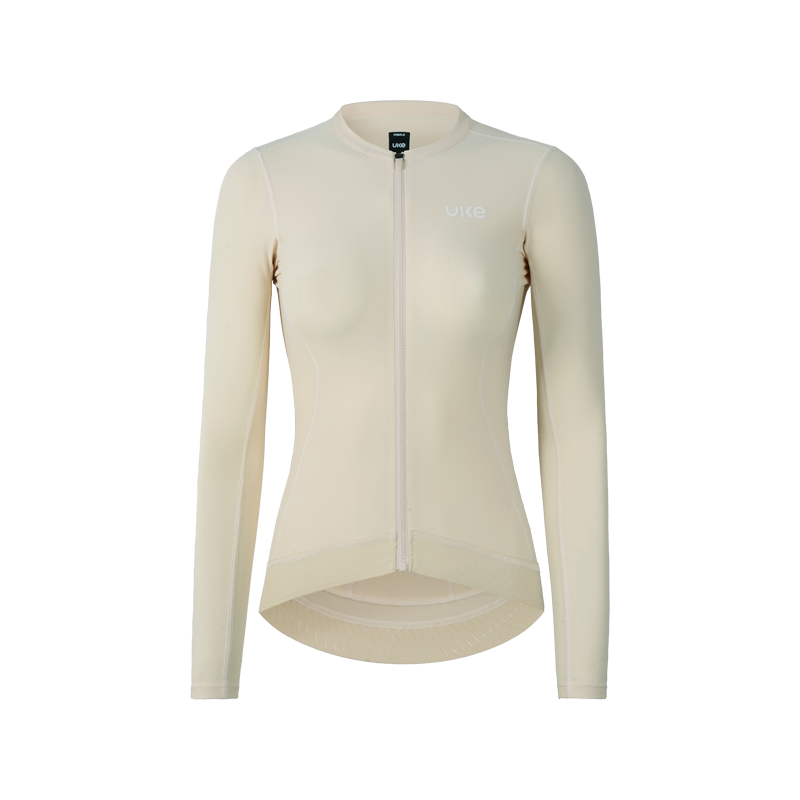 Camiseta de manga larga para mujer Lin quan-Beige elegante