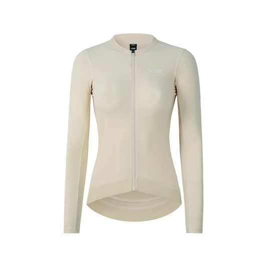 Camiseta de manga larga para mujer Lin quan-Beige elegante