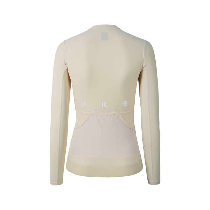 Camiseta de manga larga para mujer Lin quan-Beige elegante