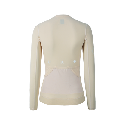 Camiseta de manga larga para mujer Lin quan-Beige elegante