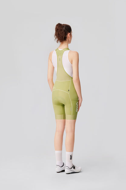 Women's Cargo Bib Shorts Yun Lan-Pale yellow