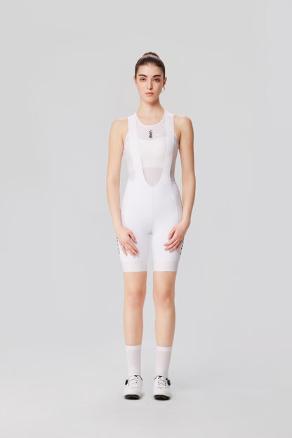 Culotte ciclista con tirantes cargo de mujer Yun Lan-White