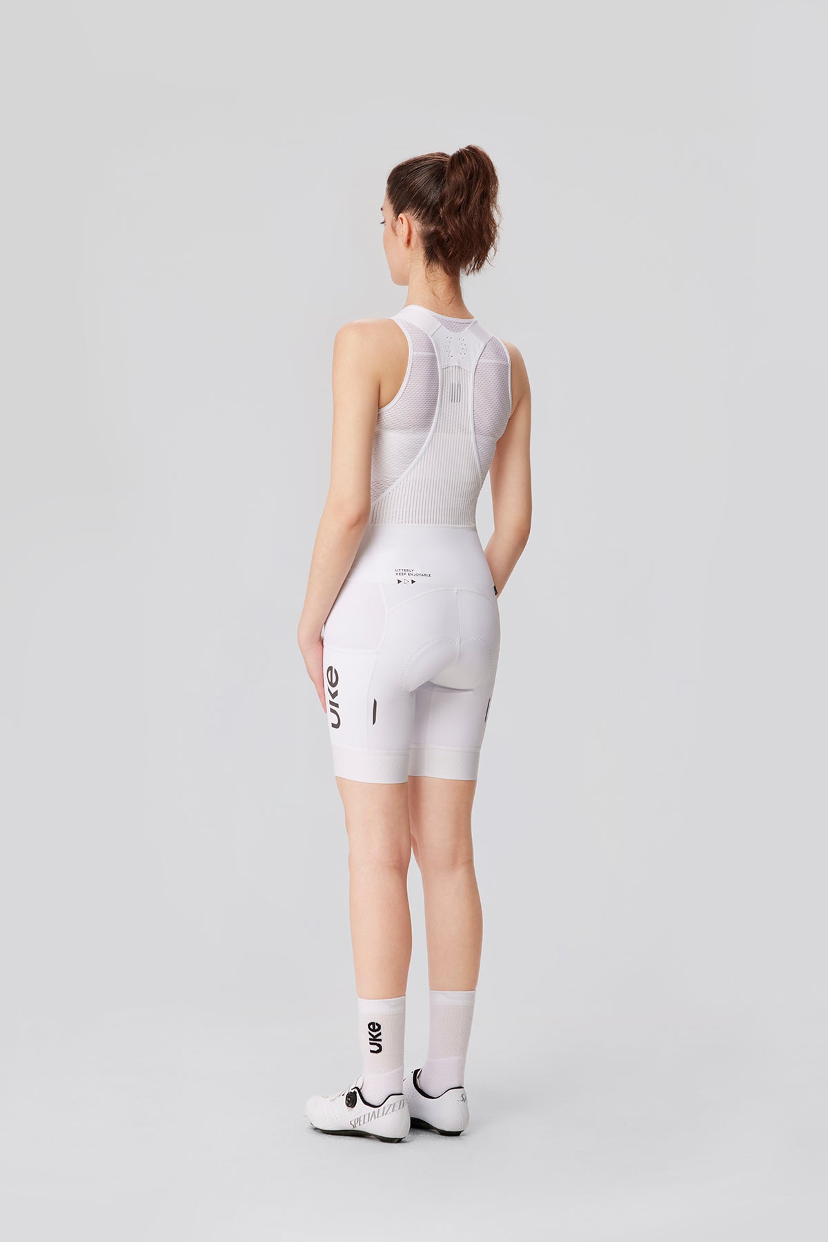 Culotte ciclista con tirantes cargo de mujer Yun Lan-White