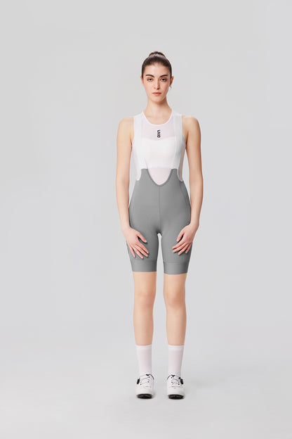 Women's Cargo Bib Shorts Yun Lan-Silver moon
