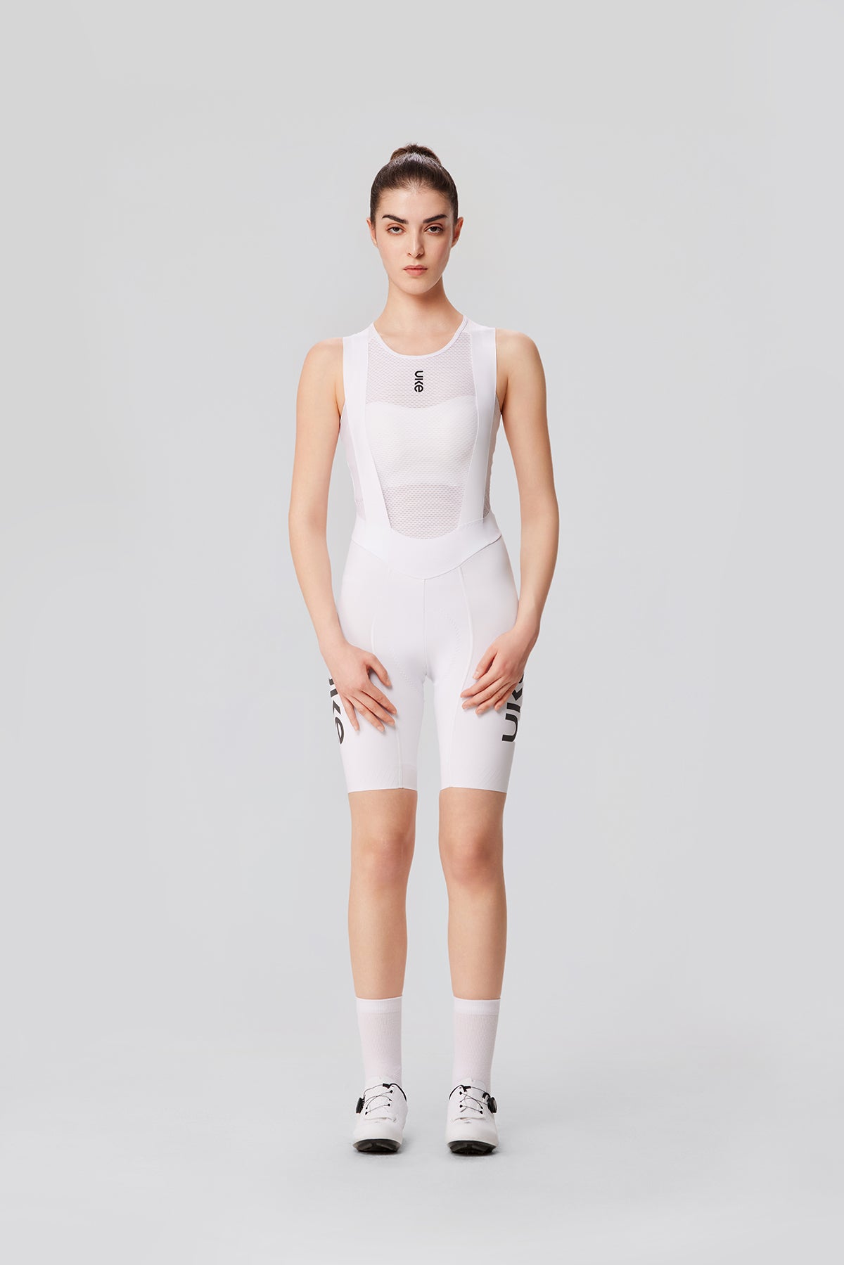 Women's Seamless Bib Shorts SI-1 Curly Shu-White