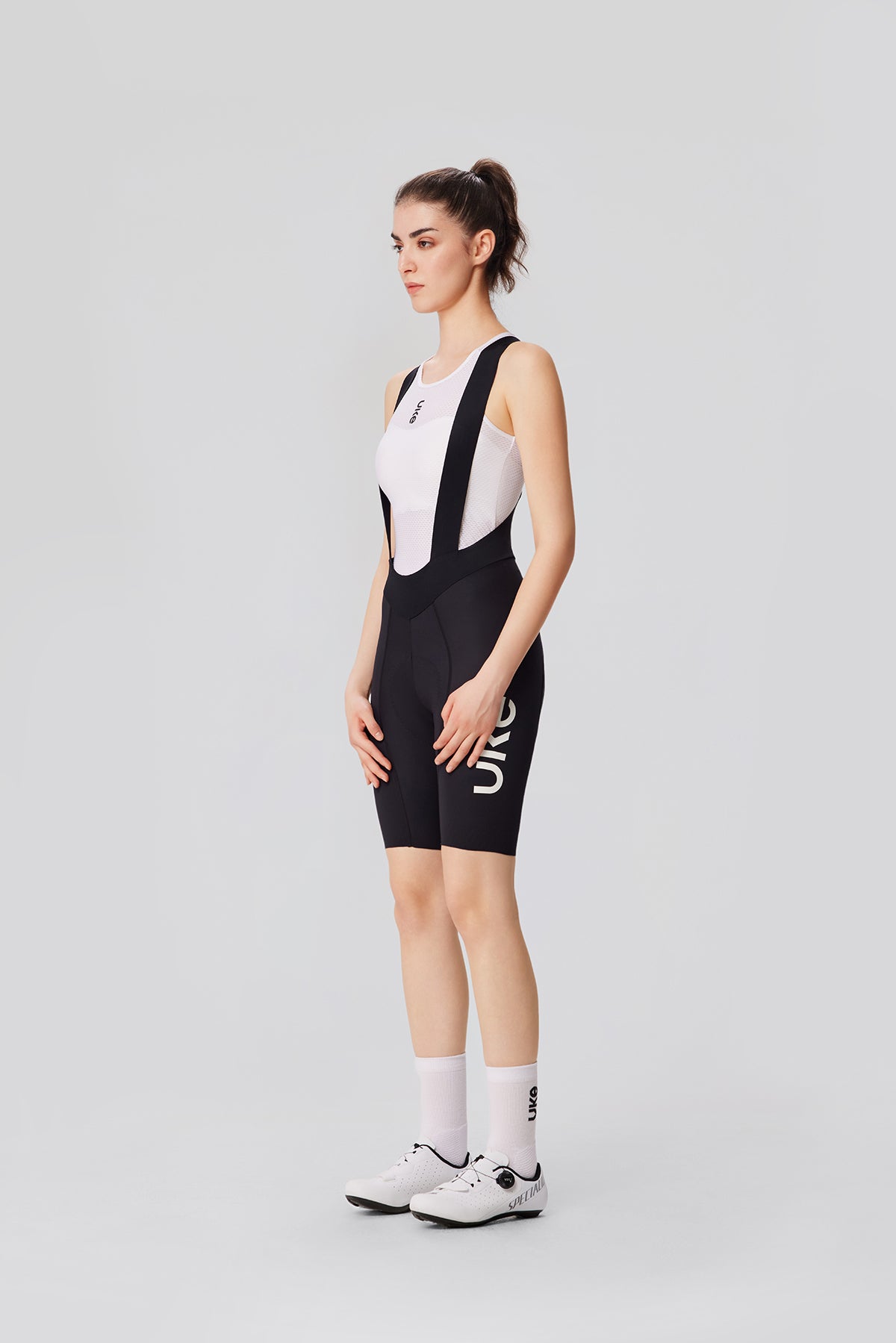 Women's Seamless Bib Shorts SI-1 Curly Shu-Black