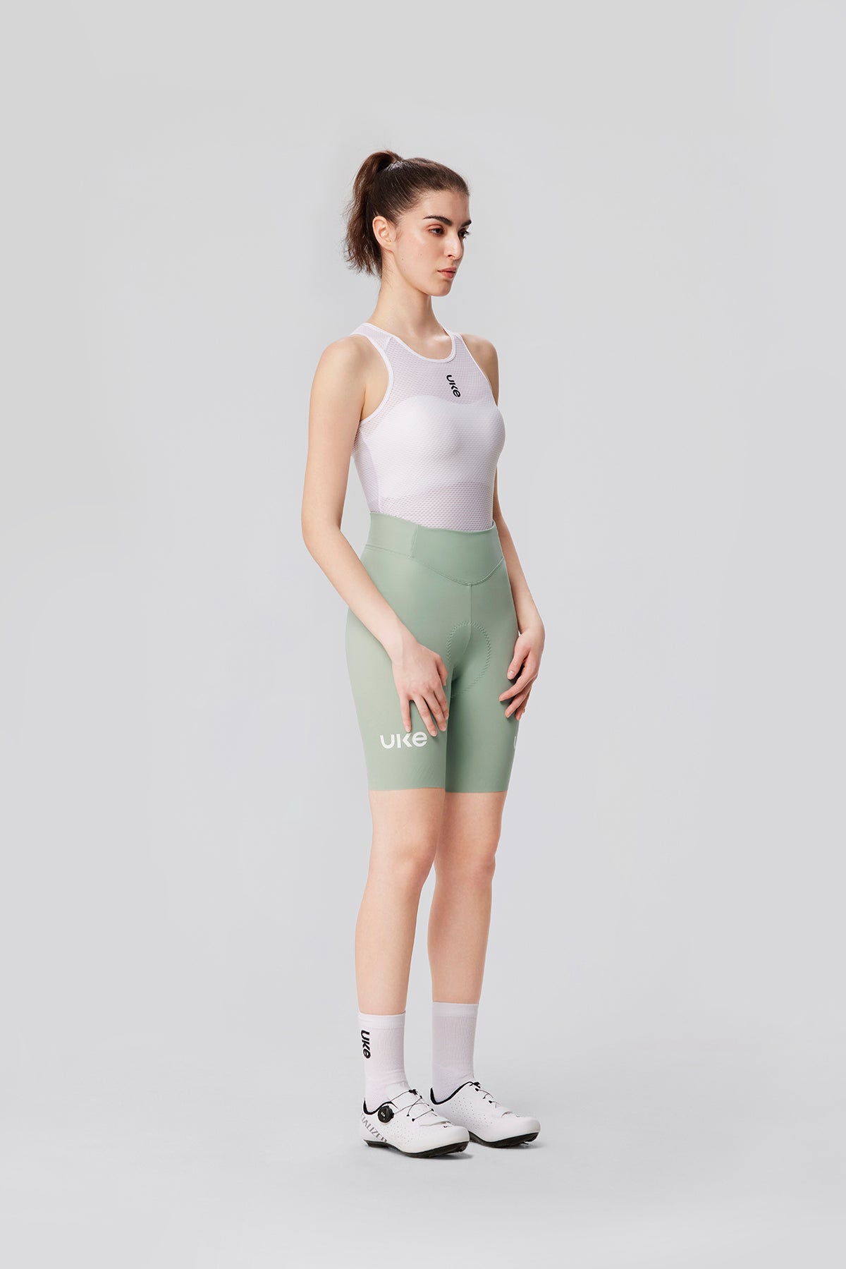 Women's Seamless Shorts CL-1 Astonishing Goose-Sage green