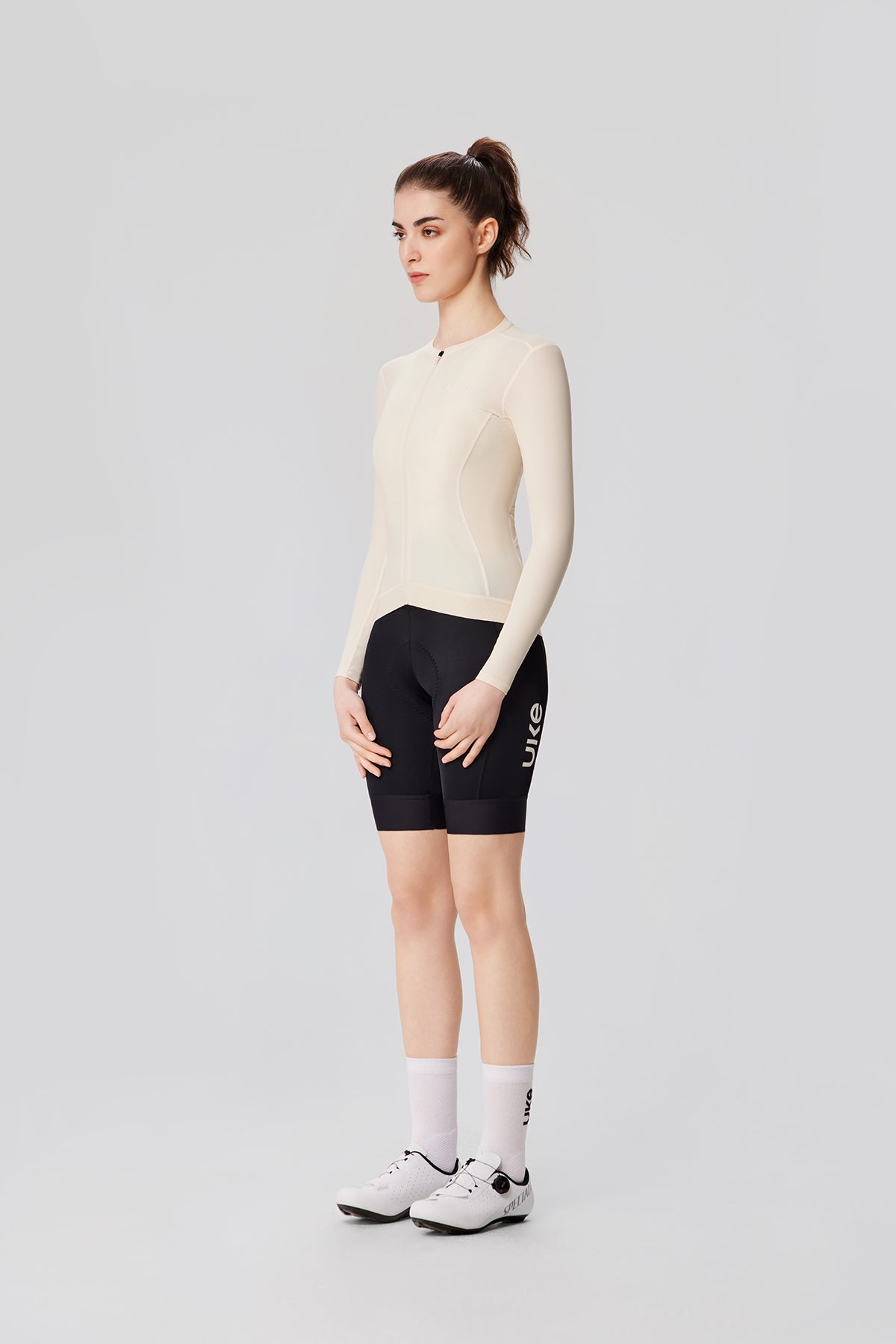 Camiseta de manga larga para mujer Lin quan-Beige elegante